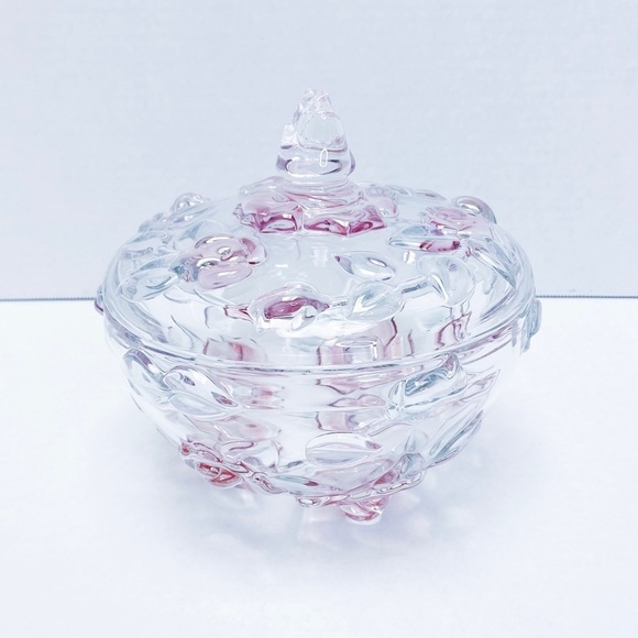 Vintage Crystal Rose Candy Bowl - Picture 1 of 5